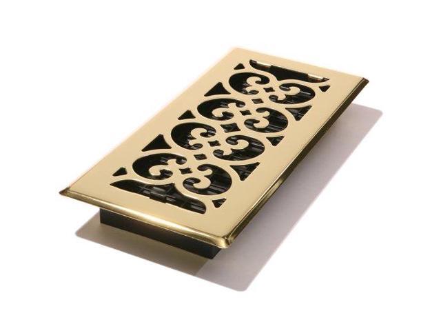 DECOR GRATES SPH410 Floor Register 5.5 X 11.5, Bright Brass, Brass