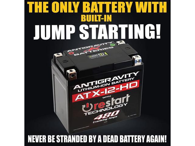 Antigravity ATX12-HD. Heavy Duty Lithium Motorcycle and Powersport Battery with Built in Jump Starting, 8Ah, ATV, Quad, UTV, Scooter, Lawn Mower,...