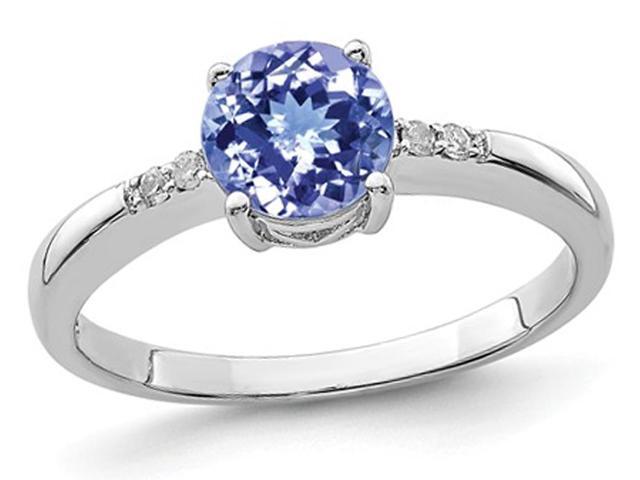 1.00 Carat (ctw) Tanzanite Solitaire Ring in Sterling Silver