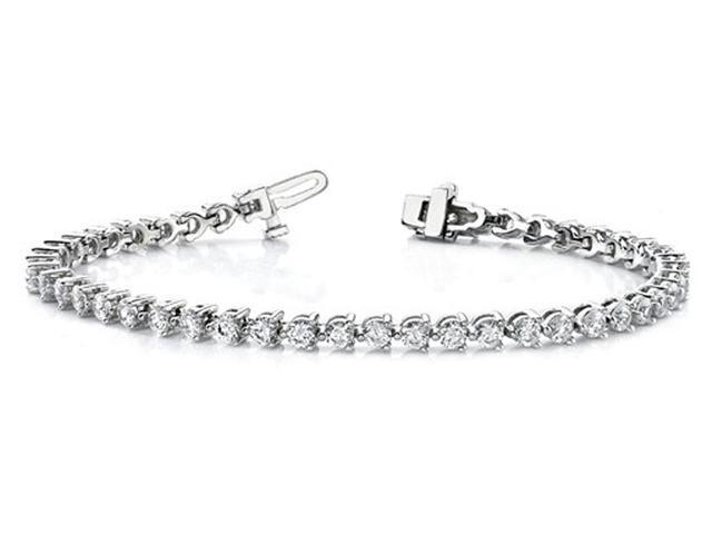 2.40 Carat (ctw VS2-SI1, E-F) Lab Grown Diamond Tennis Bracelet in 14K White Gold