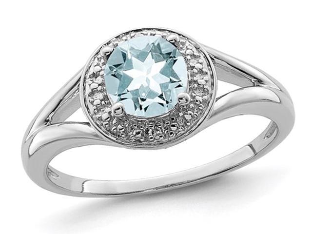 7/10 Carat (ctw) Aquamarine Ring in Sterling Silver