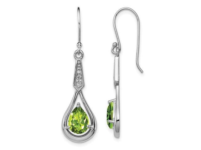 2.00 Carat (ctw) Peridot Dangle Drop Earrings in Sterling Silver