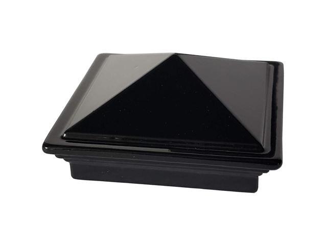 2' x 2' Aluminium Pyramid Post Cap for Metal Posts - Pressure Fit - Black (DHPPC20F)