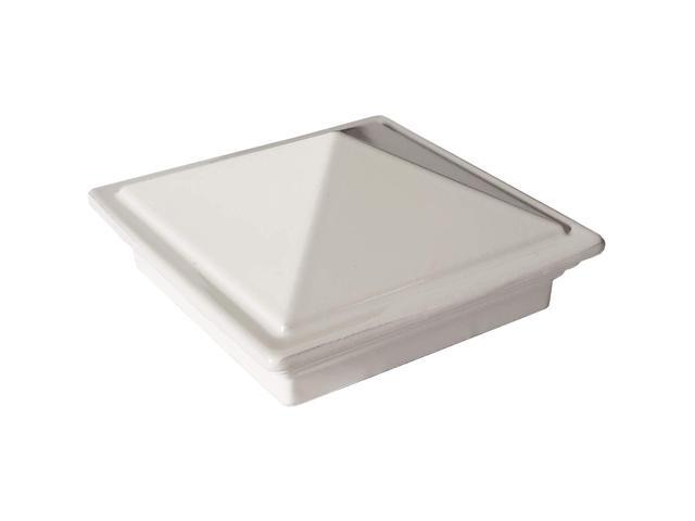 2' x 2' Aluminium Pyramid Post Cap for Metal Posts - Pressure Fit - White (DHPPC20WF)