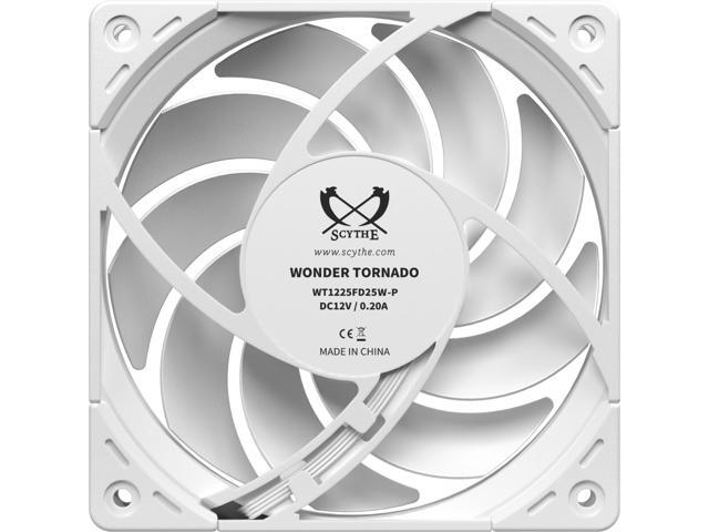 Scythe Wonder Tornado 120 PWN - 2500 RPM, 120mm x 25mm High-Performance Computer Case Fan, Fluid Dynamic Bearing, 4-Pin Connector, Single Pack, White