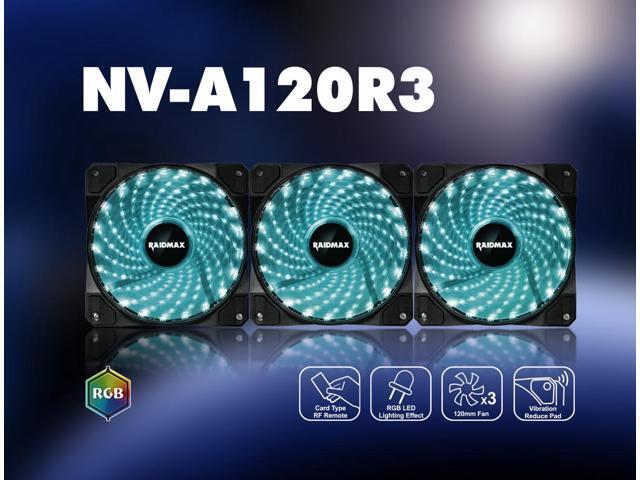 Raidmax NV-A120R3 RGB, 3*120mm RGB LED Fans PWM
