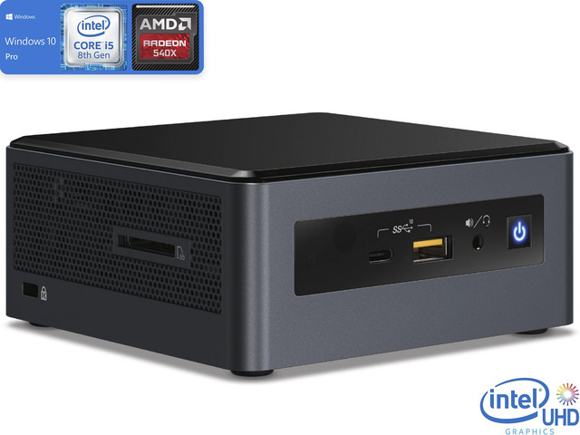 Intel NUC8i5INHPA Mini PC, Intel Core i5-8265U Upto 3.9GHz, 8GB RAM, 1TB SSD, AMD Radeon 540X, HDMI, Mini DisplayPort, Card Reader, Wi-Fi,...