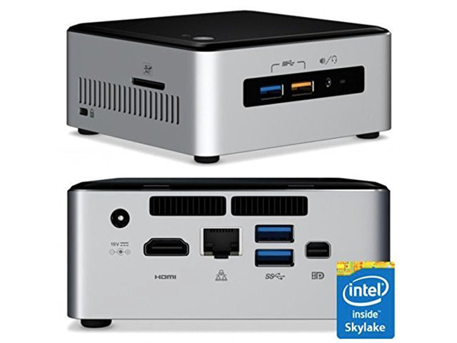 Intel NUC Desktop/HTPC 6th Generation Intel Dual-Core i3 2.3GHz, 16GB DDR4, 512GB SSD, Wifi, Bluetooth, 4K Capable, Dual Monitor Capable, Windows...