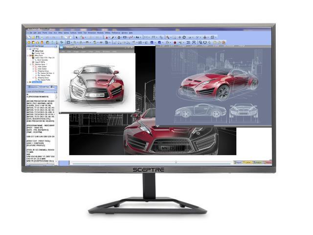 Sceptre E248W-1920R 24' 5ms (GTG) 1080P Ultra Slim Monitor, 1920 x 1080, 16:9, 5000:1, 230 cd/m2, HDMI, VGA, Tilt Adjustable, VESA Mountable, US...