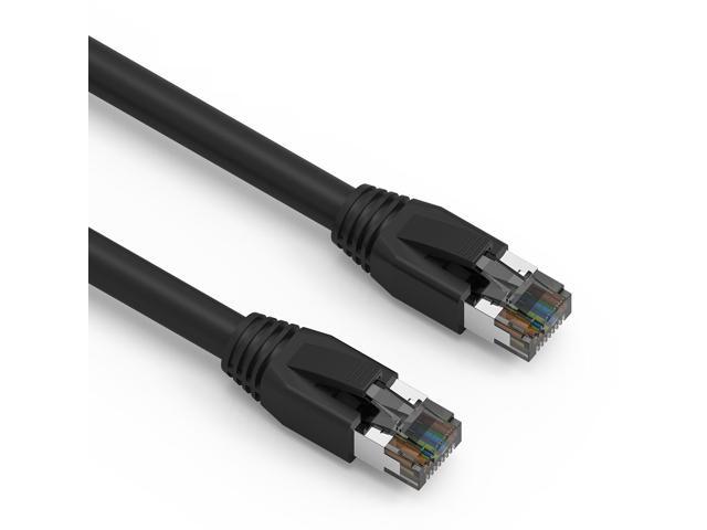 Fuji Labs 50Ft Cat8 S/FTP Ethernet Network Cable 2GHz 40G (Cat 8, Black)