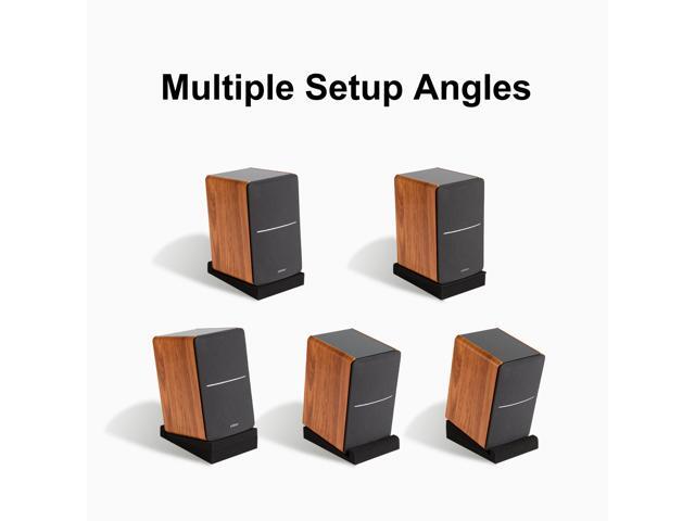 SS5 Studio Monitor Isolation Pads, High-Density Acoustic Foam Tilted Tabletop & Desktop Speaker Stands for Midsize Bookshelf Computer Speakers,...