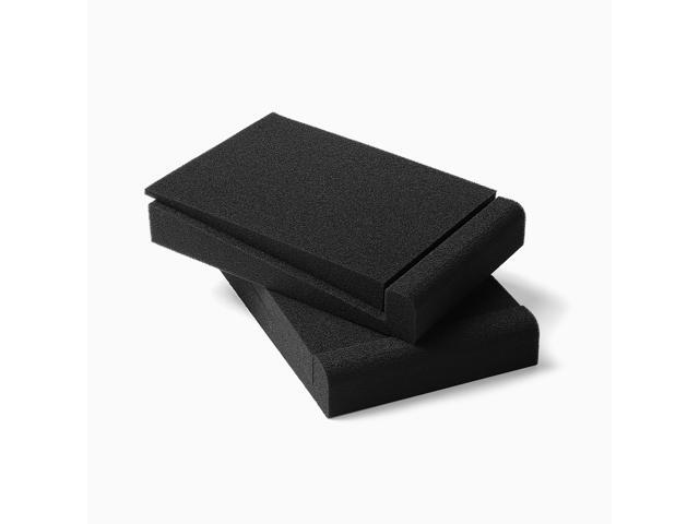 SS5 Studio Monitor Isolation Pads, High-Density Acoustic Foam Tilted Tabletop & Desktop Speaker Stands for Midsize Bookshelf Computer Speakers,...
