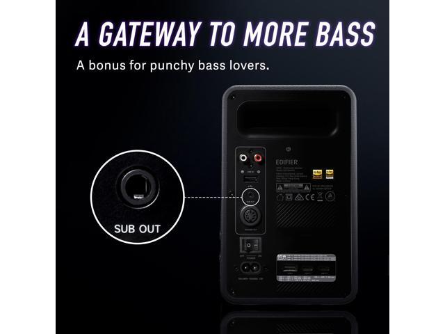 Edifier - QR65 2.0 Bluetooth Multimedia Speaker System with 65W GaN Charging, Lighting Effects, and Strong Base (Pair) - Black - image 5