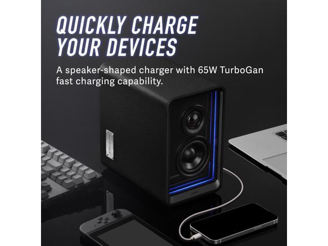 Edifier - QR65 2.0 Bluetooth Multimedia Speaker System with 65W GaN Charging, Lighting Effects, and Strong Base (Pair) - Black - image 7