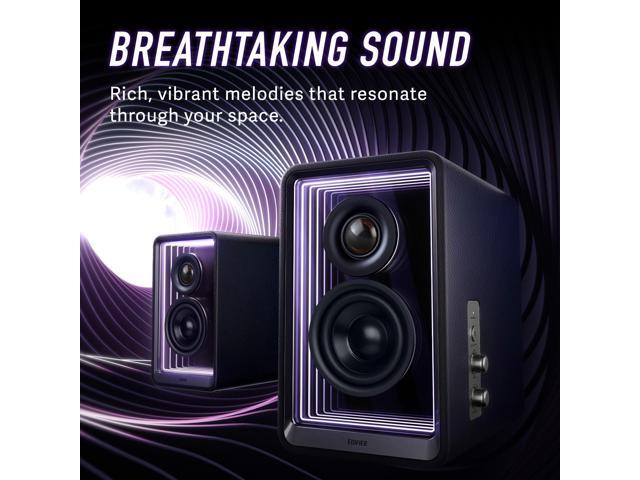 Edifier - QR65 2.0 Bluetooth Multimedia Speaker System with 65W GaN Charging, Lighting Effects, and Strong Base (Pair) - Black - image 3