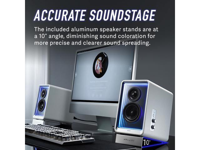 Edifier - QR65 2.0 Bluetooth Multimedia Speaker System with 65W GaN Charging, Lighting Effects, and Strong Base (Pair) - White - image 6