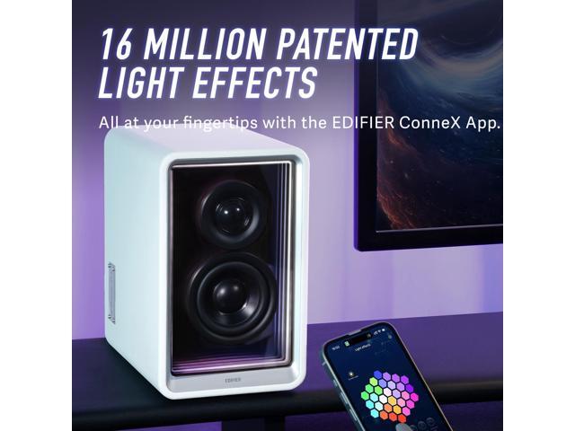 Edifier - QR65 2.0 Bluetooth Multimedia Speaker System with 65W GaN Charging, Lighting Effects, and Strong Base (Pair) - White - image 8