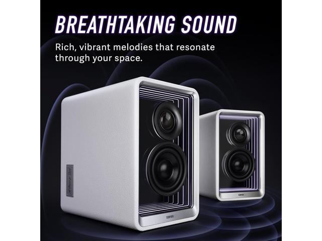 Edifier - QR65 2.0 Bluetooth Multimedia Speaker System with 65W GaN Charging, Lighting Effects, and Strong Base (Pair) - White - image 3