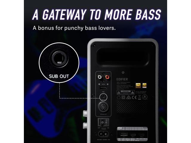 Edifier - QR65 2.0 Bluetooth Multimedia Speaker System with 65W GaN Charging, Lighting Effects, and Strong Base (Pair) - White - image 5