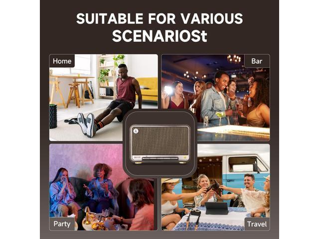 Edifier - D32 Portable Bluetooth 5.3 Wireless Speaker with Apple AirPlay High Resolution Audio and 11 Hour Battery Life - Black Walnut - image 8