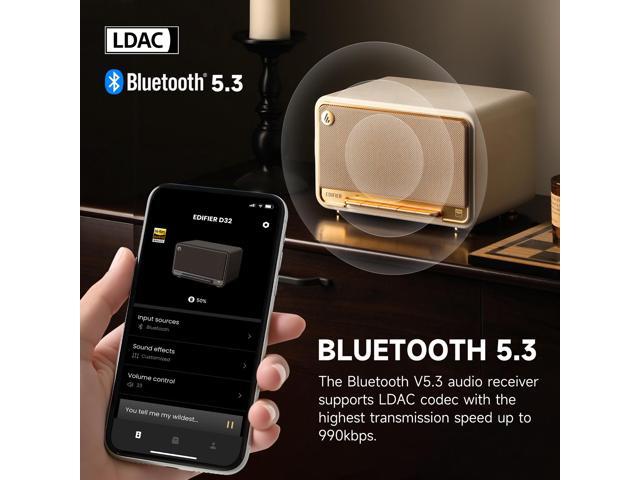 Edifier - D32 Portable Bluetooth 5.3 Wireless Speaker with Apple AirPlay High Resolution Audio and 11 Hour Battery Life - Ivory - image 5