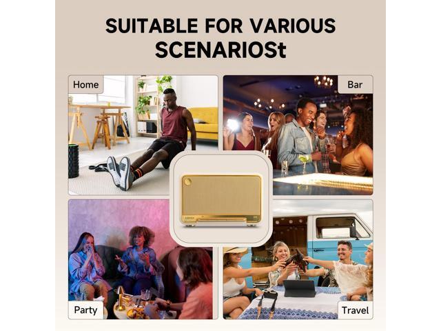 Edifier - D32 Portable Bluetooth 5.3 Wireless Speaker with Apple AirPlay High Resolution Audio and 11 Hour Battery Life - Ivory - image 8