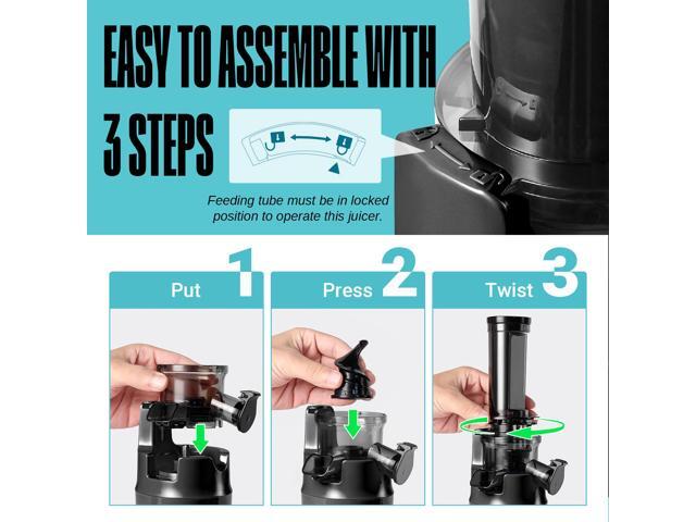Ventray Essential Ginnie Juicer, Compact Small Cold Press Juicer, Masticating Slow Juicer with 60RPM Low Speed, Easy to Clean & Nutrient Dense,...