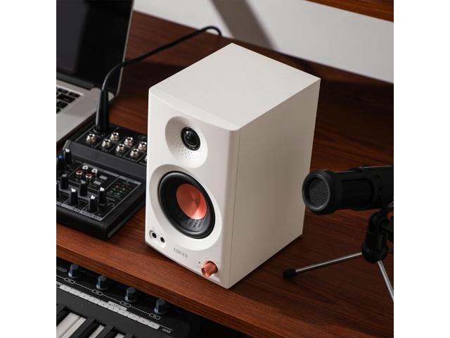 Edifier - MR3 Active Bookshelf Speakers, Computer Speakers - Bluetooth and Optical Input - 2.0 Studio Monitor Speaker (Pair) - White - image 7