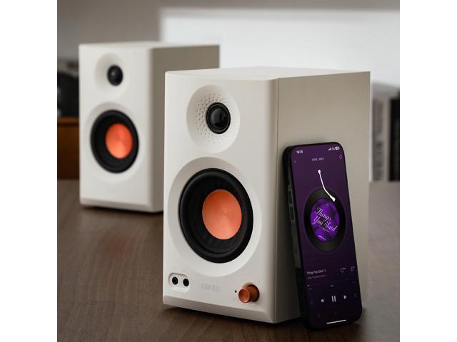 Edifier - MR3 Active Bookshelf Speakers, Computer Speakers - Bluetooth and Optical Input - 2.0 Studio Monitor Speaker (Pair) - White - image 6