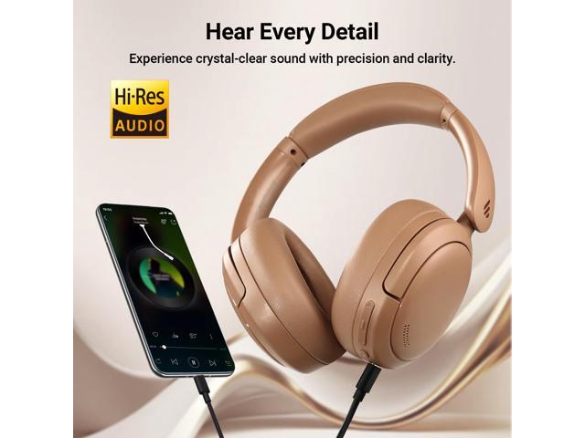 Edifier V80 Hybrid Active Noise Cancelling Headphones, True Wireless Over Ear Bluetooth Headset with 45H Playtime, Wired Hi-Res Audio Fast Charging...