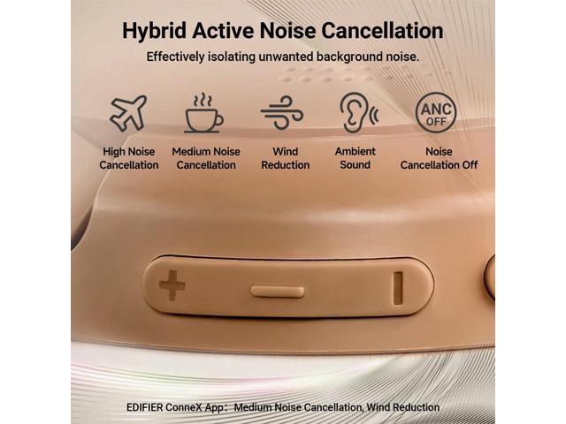 Edifier V80 Hybrid Active Noise Cancelling Headphones, True Wireless Over Ear Bluetooth Headset with 45H Playtime, Wired Hi-Res Audio Fast Charging...