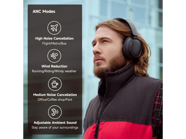 Edifier Active Noise Cancelling Headphones, Over Ear Bluetooth Headset, 92H Playtime Wired & Wireless Hi-Res Audio Certified, Fast Charging Clear...