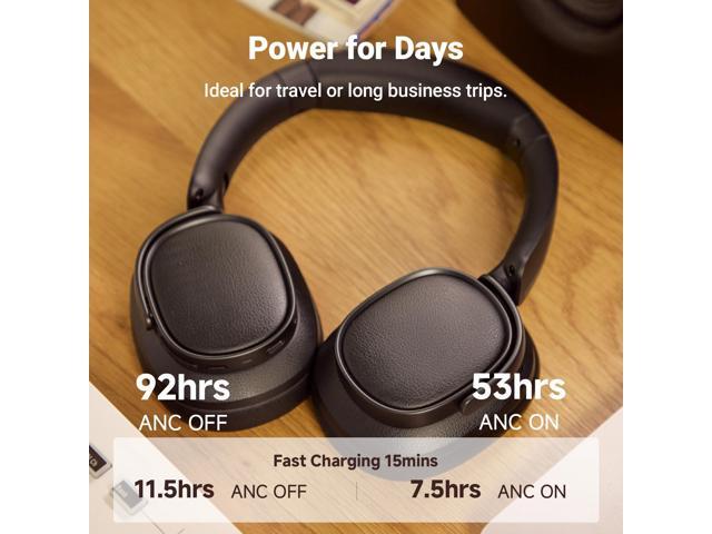 Edifier Active Noise Cancelling Headphones, Over Ear Bluetooth Headset, 92H Playtime Wired & Wireless Hi-Res Audio Certified, Fast Charging Clear...
