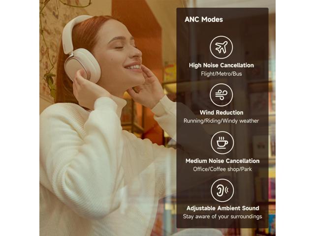 Edifier Active Noise Cancelling Headphones, Over Ear Bluetooth Headset, 92H Playtime Wired & Wireless Hi-Res Audio Certified, Fast Charging Clear...