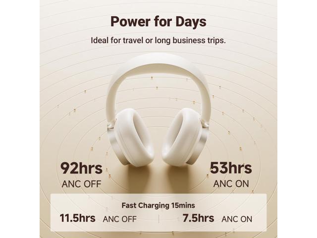 Edifier Active Noise Cancelling Headphones, Over Ear Bluetooth Headset, 92H Playtime Wired & Wireless Hi-Res Audio Certified, Fast Charging Clear...