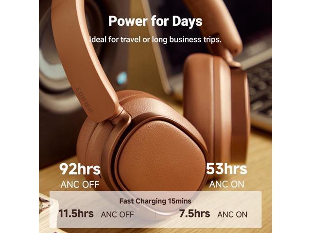 Edifier Active Noise Cancelling Headphones, Over Ear Bluetooth Headset, 92H Playtime Wired & Wireless Hi-Res Audio Certified, Fast Charging Clear...