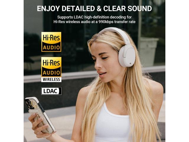 Edifier W830NB Active Noise Cancelling Wireless Over-Ear Headphones, Foldable Lightweight Bluetooth Headset with Hi-Res Audio, Dual Device...