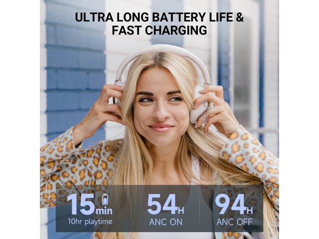 Edifier W830NB Active Noise Cancelling Wireless Over-Ear Headphones, Foldable Lightweight Bluetooth Headset with Hi-Res Audio, Dual Device...