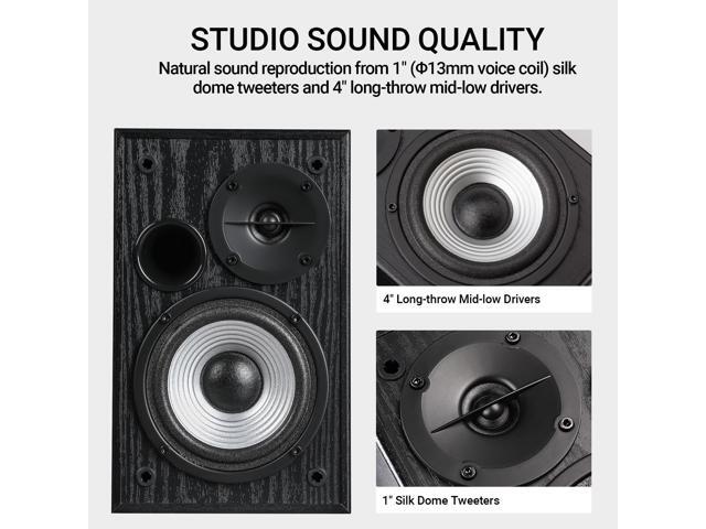 Edifier - R990BT 4" 24-Watt Powered Bookshelf Speakers with 24W, Bluetooth 5.4, Silk Dome Tweeters and Preset Audio Options (Pair) - Black - image 4