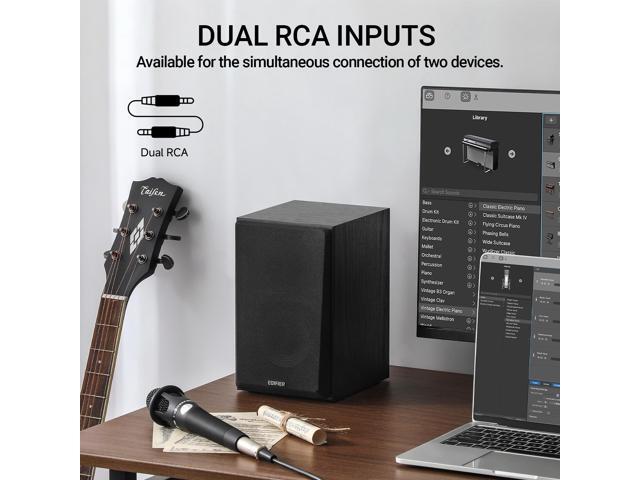 Edifier - R990BT 4" 24-Watt Powered Bookshelf Speakers with 24W, Bluetooth 5.4, Silk Dome Tweeters and Preset Audio Options (Pair) - Black - image 6