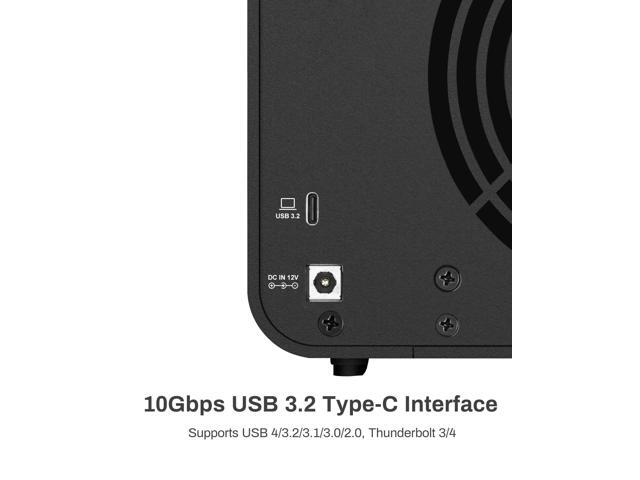 TERRAMASTER D4-320 External Hard Drive Enclosure - 4bay USB 3.2 Gen2 10Gbps Type-C USB Storage Hot Swappable Plug and Play (Diskless)