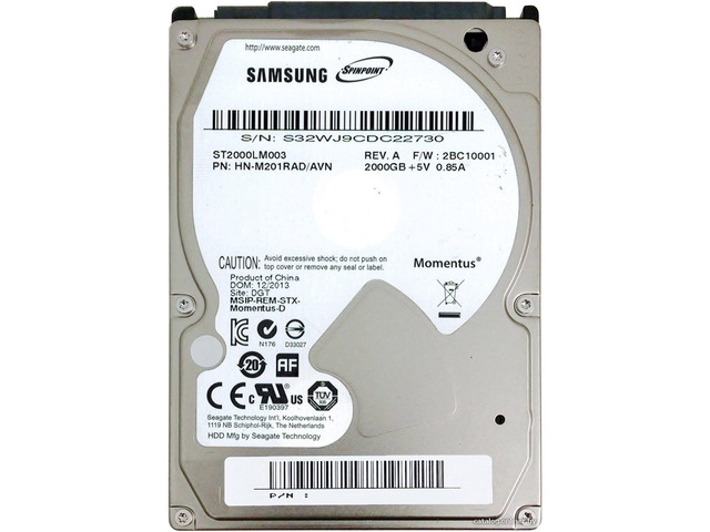 Seagate Samsung Spinpoint M9T ST2000LM003 2TB 5400 RPM 32MB Cache SATA 6.0Gb/s 2.5' Internal Notebook Hard Drive Bare Drive