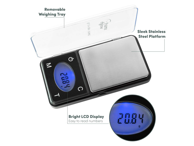 Smart Weigh Ultra Slim 600g x 0.1g Pocket Digital Jewelry Herb Gram Scale