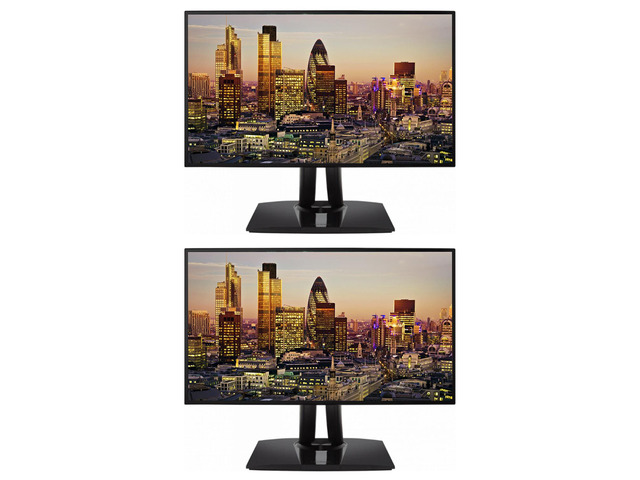 ViewSonic VP2468A 24-inch 1080P FHD IPS Premium Monitor, 2-Pack Bundle with ColorPro, Daisy Chain, Ethernet, HDMI, DisplayPort, USB-C