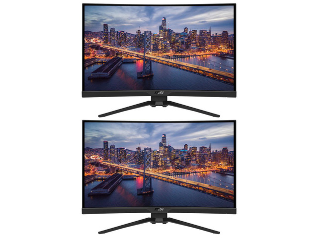 MSI MAG 325CQRF-QD Curved 32-inch 1440P 2K Wide Quad HD 170 Hz 1ms LED Backlit LCD Gaming Monitor, 2-Pack bundle, Frameless, FreeSync, HDMI,...