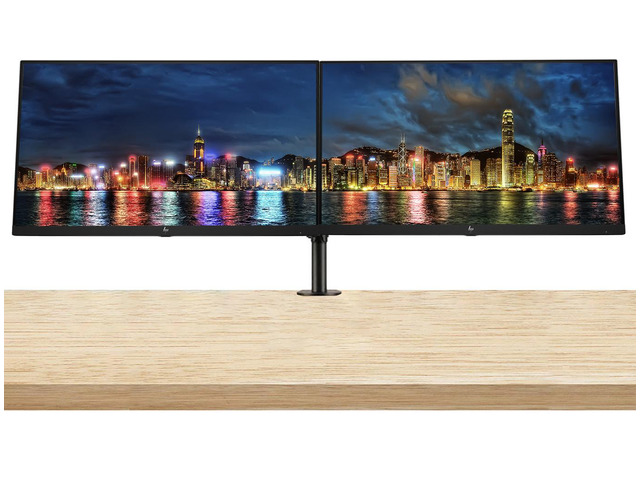 HP P22h G5 22 inch 1920 x 1080 Full HD Edge LED LCD Monitor, 2-Pack Bundle with HDMI, VGA, Display Port with Built-in Speakers and Desk Mount Dual...