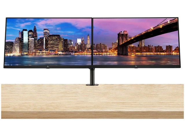 HP EliteDisplay E27q G5 27 inch Quad HD 2560 x 1440 LED-Backlit LCD IPS Monitor, 2-Pack Bundle with HDMI, USB Hub, Display Port and Dual Monitor Stand