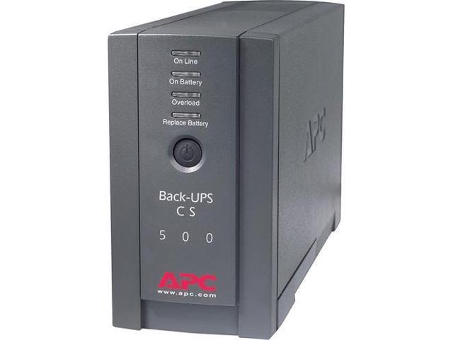 APC UPS Battery Backup & Surge Protector, BK500BLK Tower Back-UPS, 500 VA Backup Battery Power Supply Bundle with 16GB USB Storage