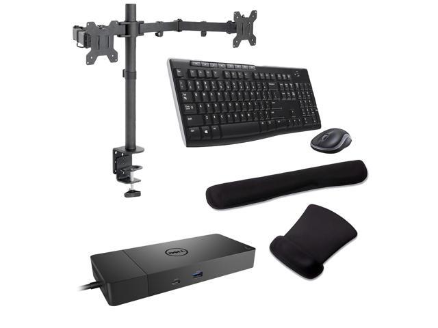 Dell WD19S USB-C Workstation Dock 90W 4K Support, HDMI, USB Hub and Ethernet Bundled with Desk Mount Dual Monitor Stand, MK270 Wireless Keyboard &...