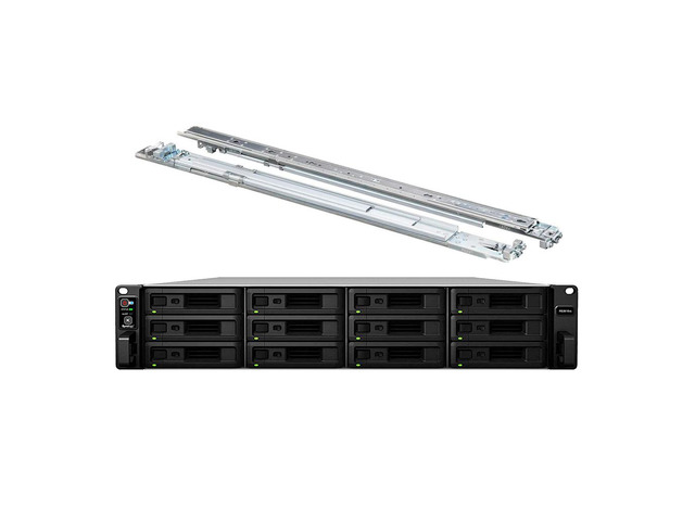 Synology RackStation RS3621xs+ NAS Server with Xeon 2.1GHz CPU, 48GB Memory, 192TB HDD Storage, 2 x 10GbE LAN Ports, DSM Operating System Bundle...